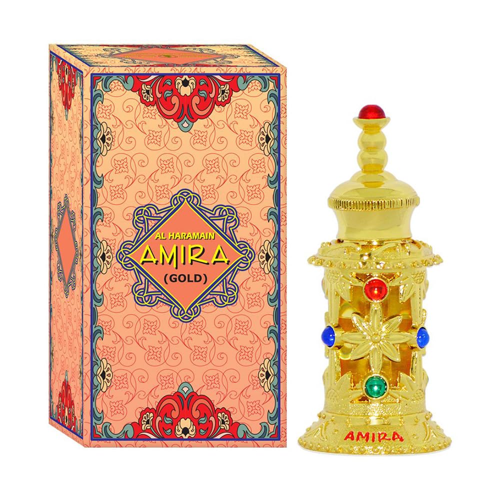 Al Haramain Amira Perfume Oil 12ml | Alcohol-Free Arabic Attar for Women and Men | Long Lasting Floral Citrus Fragrance | Luxury Oil-Based Perfume with Lemon, Lavender & Musk Notes | Made in UAE
