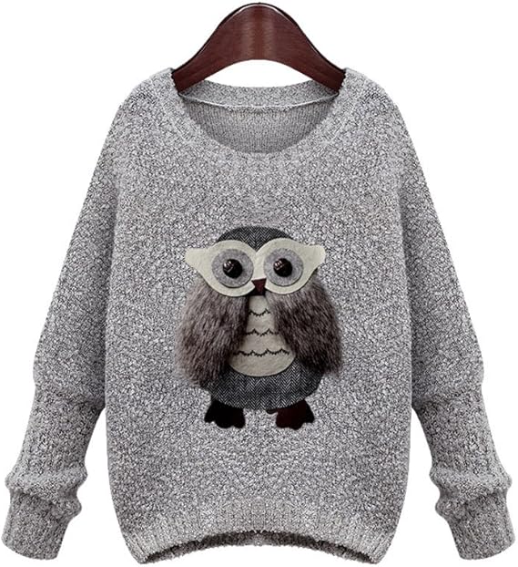 Arjosa Women S Owl Pattern Bating Sleeve Oversized Pullover Sweater Knit Jumper Arjosa Women S Owl Pattern Bating Sleeve Oversized Pullover Sweater Knit Jumper