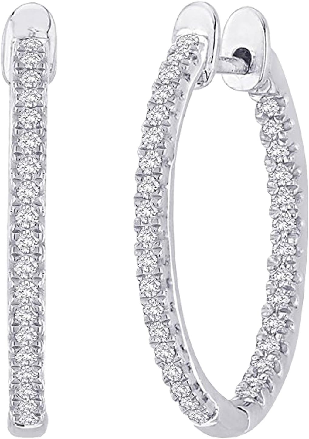 1-5 Carat Total Weight Inside Out Diamond Hoop Earrings Value Collection