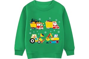 Tkria Christmas Sweatshirt for Boys Excavator Xmas Pullover Long Sleeve Shirt Kids Christmas Sweater Outfit Tops 2-10T