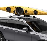 Thule Compass Kayak and SUP Roof Rack, J-Style Carrier, 130lb Weight Limit | Compass Kayak &amp; Paddle Board Carrier | Universal Roof Rack Mount