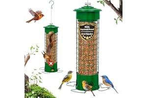 TOAOCRS Squirrel Proof Bird Feeders,Bird Feeders for Outdoors for Viewing Lovers,4.5LB Large Capacity Design,Suspended All-Metal Trim 16.3 Inch All Weather Feeder