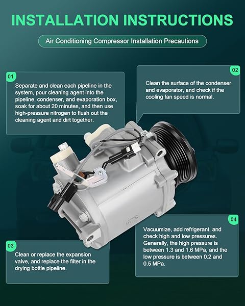 SCITOO AC COMPRESSOR COMPATIBLE FOR MITSUBISHI LANCER FOR MITSUBISHI OUTLANDER 2.0L 2.4L 3.0L 2007 2008 2009 2010 CO-11165C CO 11165C 97487 7813A328 140424C 140424NC (MSC90C)