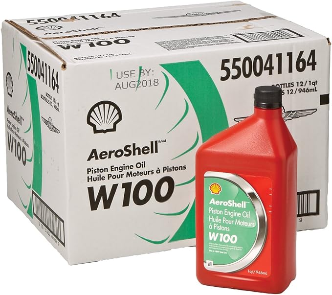 AeroShell Oil W100 SAE Grade 50 Ashless Dispersant Aircraft Oil 12