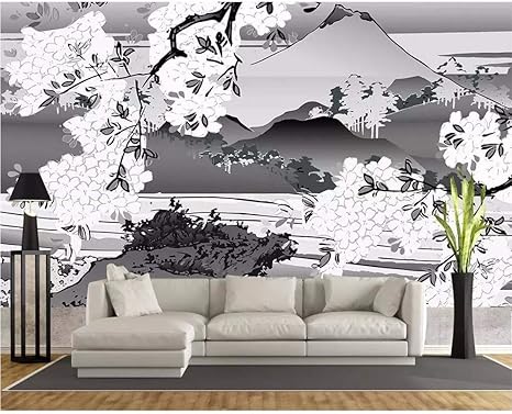 Amazon Co Jp Wuyyii カスタム壁紙hd絶妙な日本の浮世絵 古典的な壁画テレビの背景の壁3dリビングルームの寝室の3d壁紙 450x300cm Diy 工具 ガーデン
