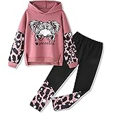 Gaupafmb Girls Clothes Cool Girl Print Tie Dye Hoodie Pullover Sweatshirt Leggings 2PC Outfits
