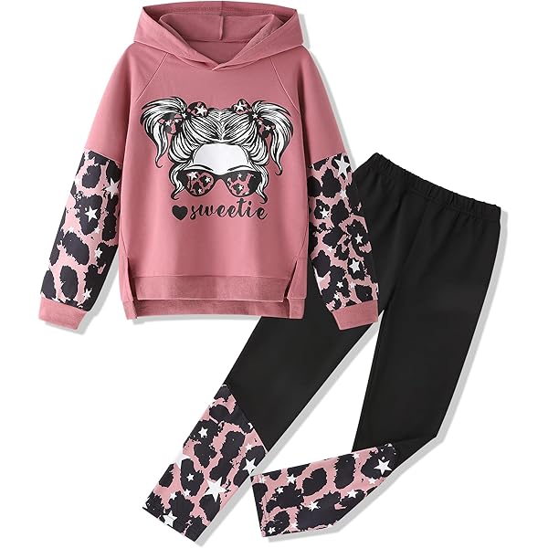 RBX Girls' Legging Set - 3 Piece Hoodie