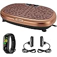 EILISON FitMax KM-818 3D XL Vibration Plate Exercise Machine - Whole Body Workout Vibration Fitness Platform w/Loop Bands - H