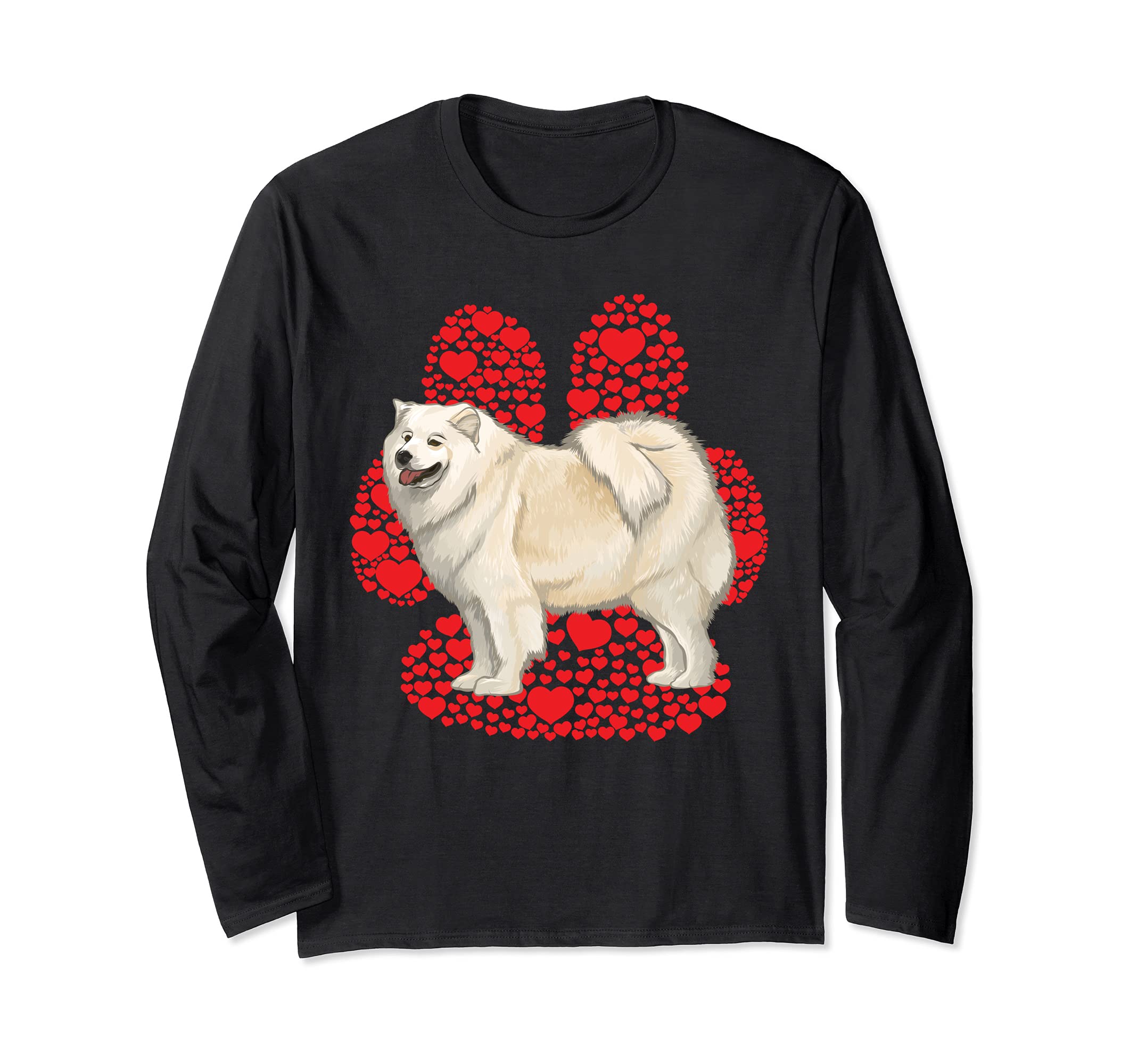 Samoyed Valentines Day Dog Love Paw Long Sleeve T-Shirt