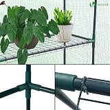 VOUNOT Walk In Greenhouse with Shelves Green 143x73x195cm Portable view 3