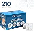 Care Touch Lens Cleaning Wipes, Pre Moistened Cleansing Cloths Great for Eyeglasses, Tablets, Camera Lenses, Screens, Keyboards and Other Delicate Surfaces - 210 Individually Wrapped Wipes