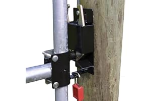 AODYOW Powerfields Two-Way Lockable Livestock Gate Latch for Farms, Pet Cages, Fences, & Stables (Black)