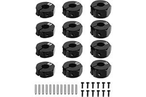 Be In Your Mind 12Pcs Wheel Hex Hub Adapter RC Aluminum Wheel Hub Clamp Type 5mm/6mm/7mm to Prevent Wheels from Getting Stuck and Car Shaking for 1/10 RC Car Hex, Black