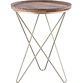 Canarm REVA Black with Natural Wood Side Table