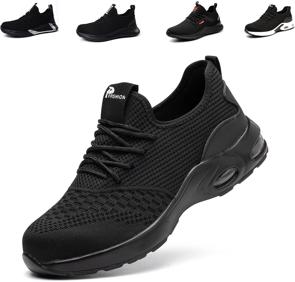 Hanani Steel Toe Caps Trainers Lightweight Boots Black EU39 UK5.5 Men Women