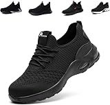 Hanani Steel Toe Caps Trainers Lightweight Boots Black EU39 UK5.5 Men Women