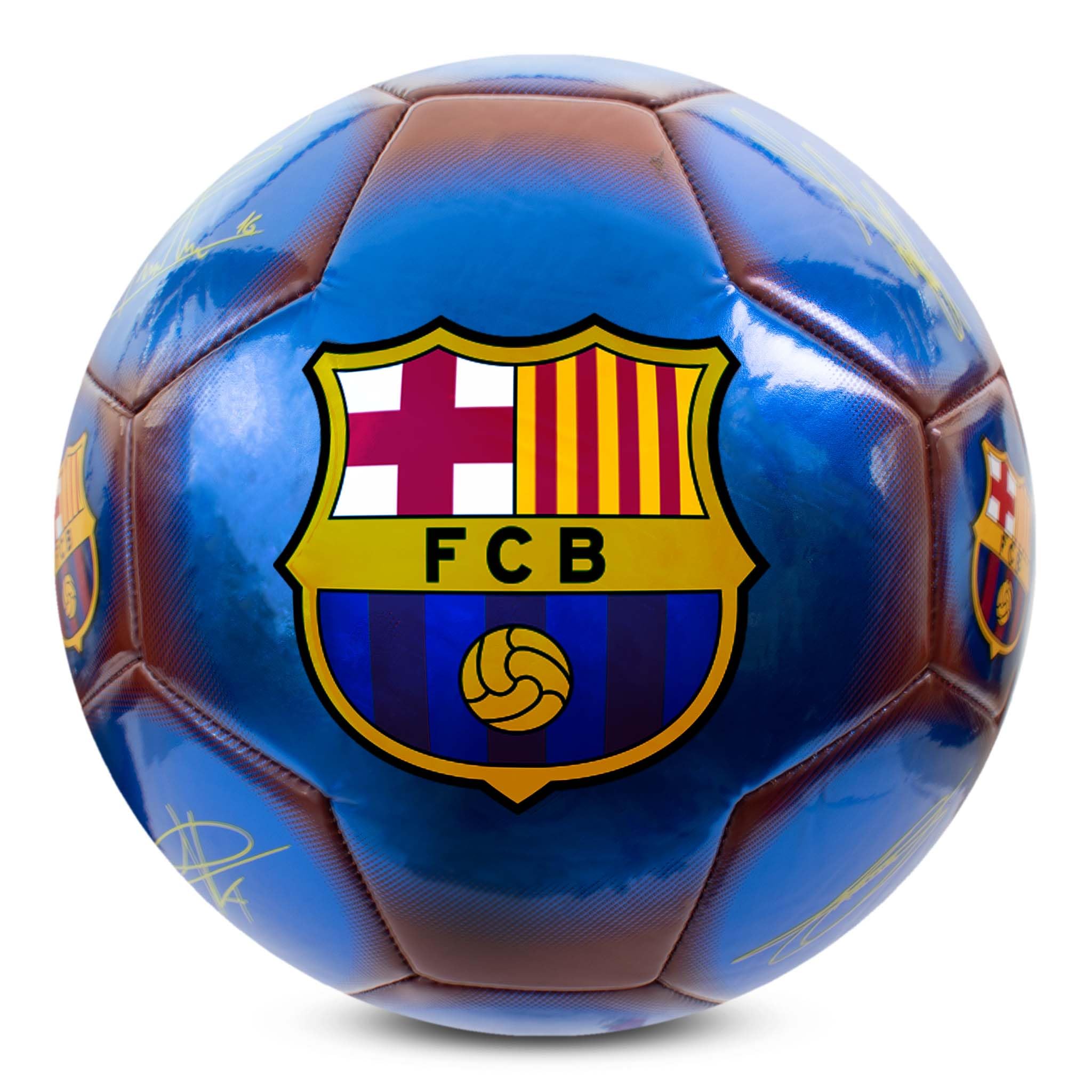 Hy-Pro Officially Licensed FC Barcelona Classic Signature Football | Metallic, Size 5, Barca, Training, Match, Merchandise, Collectible For Kids and Adults, Blue/Red