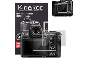 kinokoo Z8 Z9 Screen Protector + Top Soft Film - 0.25mm 9H Hardness Tempered Glass Film for Nikon Z8 Z9 Digital Camera Bubble