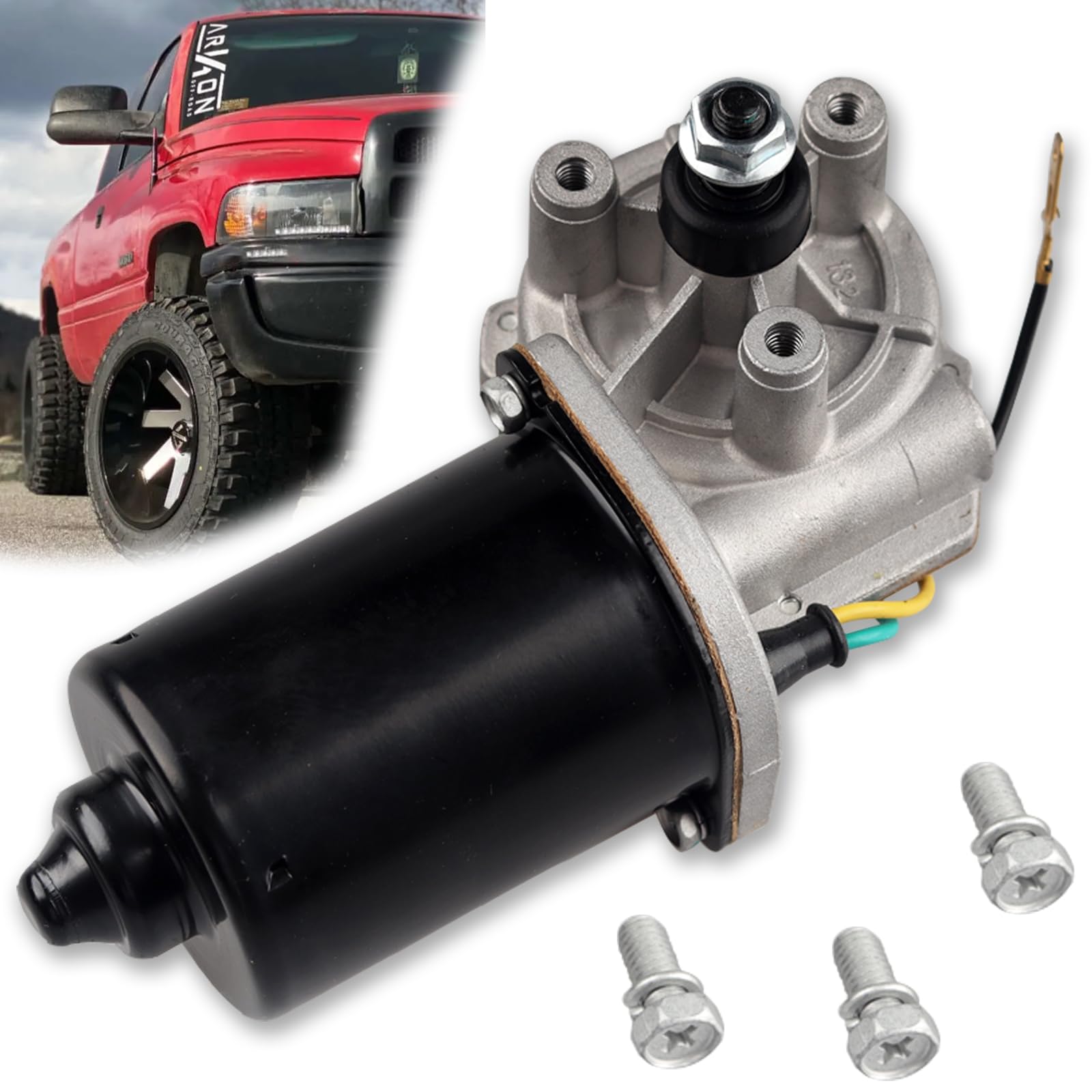 Photo 1 of E-Vniko Windshield Wiper Motor Compatible with Dodge Ram 1500 2500 3500 1997 1998 1999 Replacement Front Wiper Motor 55076549 55076549AC