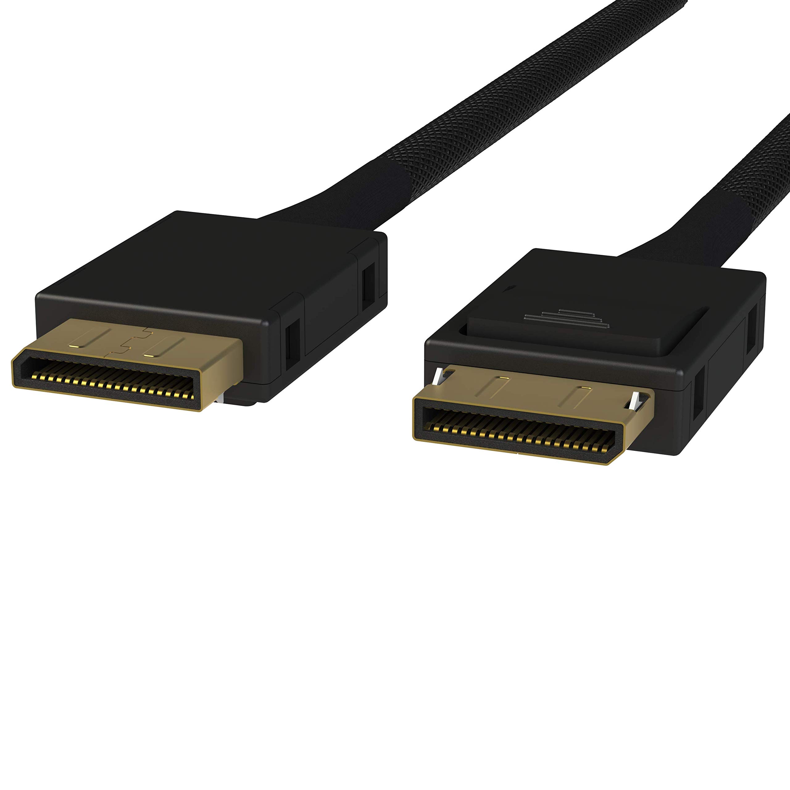 LINKUP - OCuLink PCIe SFF-8611 4i to OCuLink SFF-8611 SSD Data Active Cable w/Nylon Cable Jacket 100cm