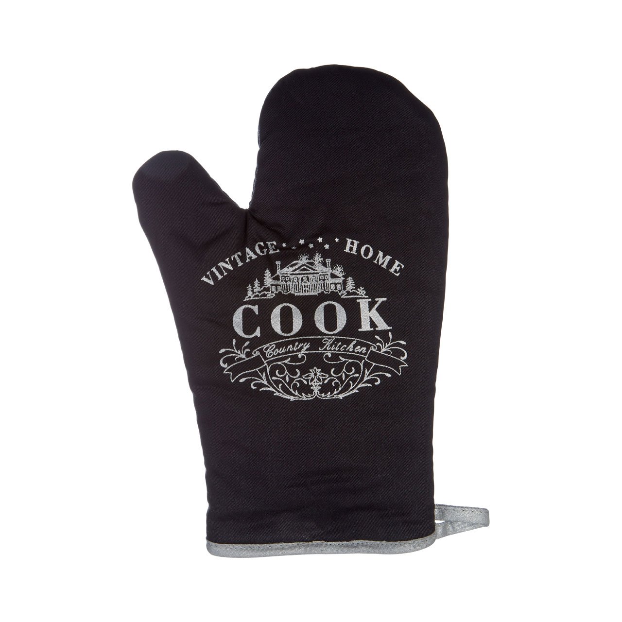 Premier Housewares Vintage Home 100% Cotton Single Oven Glove - Black