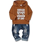 YALLET Toddler Baby Boy Clothes, Long Sleeve Letter Hoodies Top+Ripped Denim Pants 2pcs Fall Winter Outfit Sets