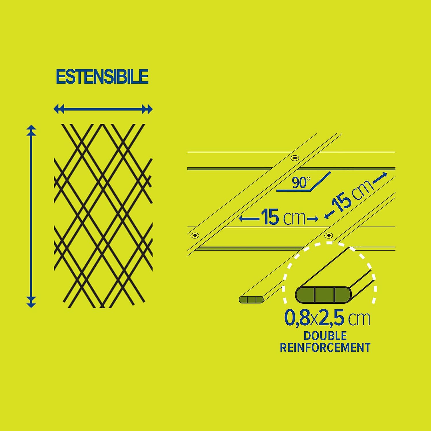 Trepls Extendable PVC Trellis 1,00x1 m green - Image 5