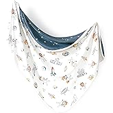 GRSSDER Baby Blankets Super Soft Jersey Knit Swaddle Blanket for Baby Girls and Boys, Double Layer Receiving Blankets 34 x 44 Inches, Extra Large for Baby Swaddling, Space
