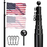 TOCRETOARE Heavy Duty Telescoping Flag Pole, 25FT 12 Gauge Extra Thick Aluminum Flagpole Kit Upgrade Ball Plunger Lock, 100MPH Wind Tested, for Outside House