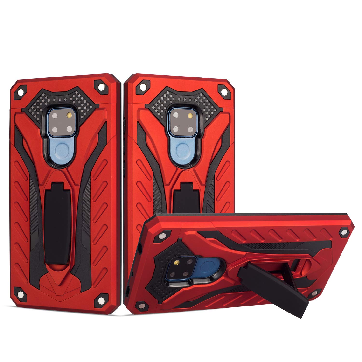 COOVY® Cover for Huawei Mate 20 case, double layer plastic + TPU silicone, extra strong, anti-shock, stand function | Color rot