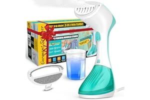 VEROSKY Steamer for Clothes, 2-in-1 Handheld Clothes Steamer and Steamer Iron for Clothes, 15s Fast Heat-up, Garment Steamer Fabric Wrinkles Remover, Portable Travel Steamer with Large Detachable Water Tank