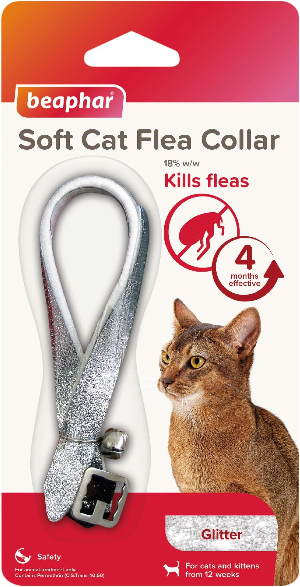 Beaphar Soft Cat Flea Collar Kills Fleas 4 Months Adjustable Safety