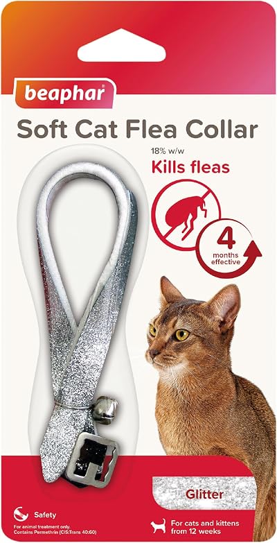 Beaphar Soft Cat Flea Collar Kills Fleas 4 Months Adjustable Safety