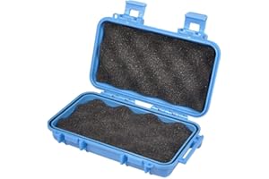 VGEBY1 Box Shockproof Dry Storage Box, Hard Plastic Protective Grip Carry Touch Phone Case + Foam + Handle for Fishing Camping Hiking (Big-Blue)