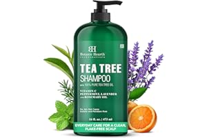 Botanic Hearth Tea Tree Shampoo for Dry & Itchy Scalp, Soothing & Hydrating Cleanser with Natural Tea Tree Oil, Sulfate & Par