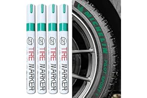 HUWANDE 4Pcs Car Tire Marker Pens,Waterproof Car Tire Paint Pen,Anti-drying Letter Graffiti Ink Marker (Green)