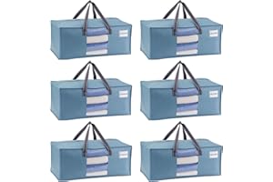 VENO Large Heavy-Duty Moving Bags with Window, Organizer Foldable Storage Box, College Dorm Clothes Collapsible Bins, Reusabl