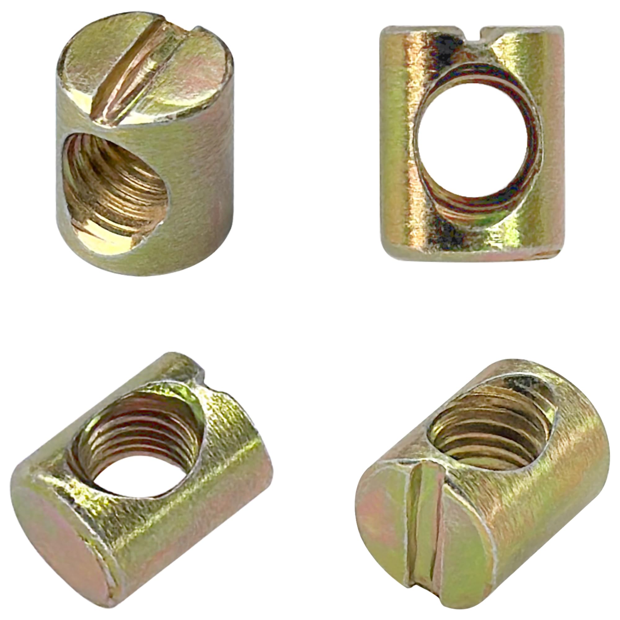 60 PCS M6 M8 Barrel Nuts,Slotted Dowel Nuts for Furniture,Beds,and Chairs