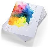 60 Sheets Watercolor Paper White Cold Press Paper Pack for Kid Child Watercolor Drawing Student Artist (230g, 9 x 12 Inch)