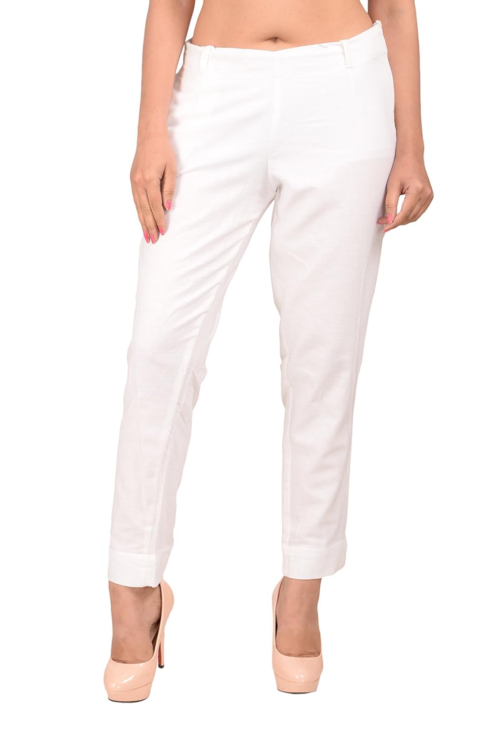n d creation women's cotton straight trouser