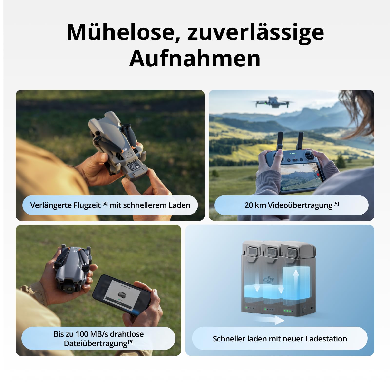 DJI Mini 5 Pro Fly More Combo mit DJI RC-N3, C0-Zertifiziert, Drohne mit Kamera, 1-Zoll CMOS, 4K-Drohne für Anfänger mit Omnidirektionaler Hinderniserkennung, ActiveTrack 360°, 225°-Gimbal-Drehung 6