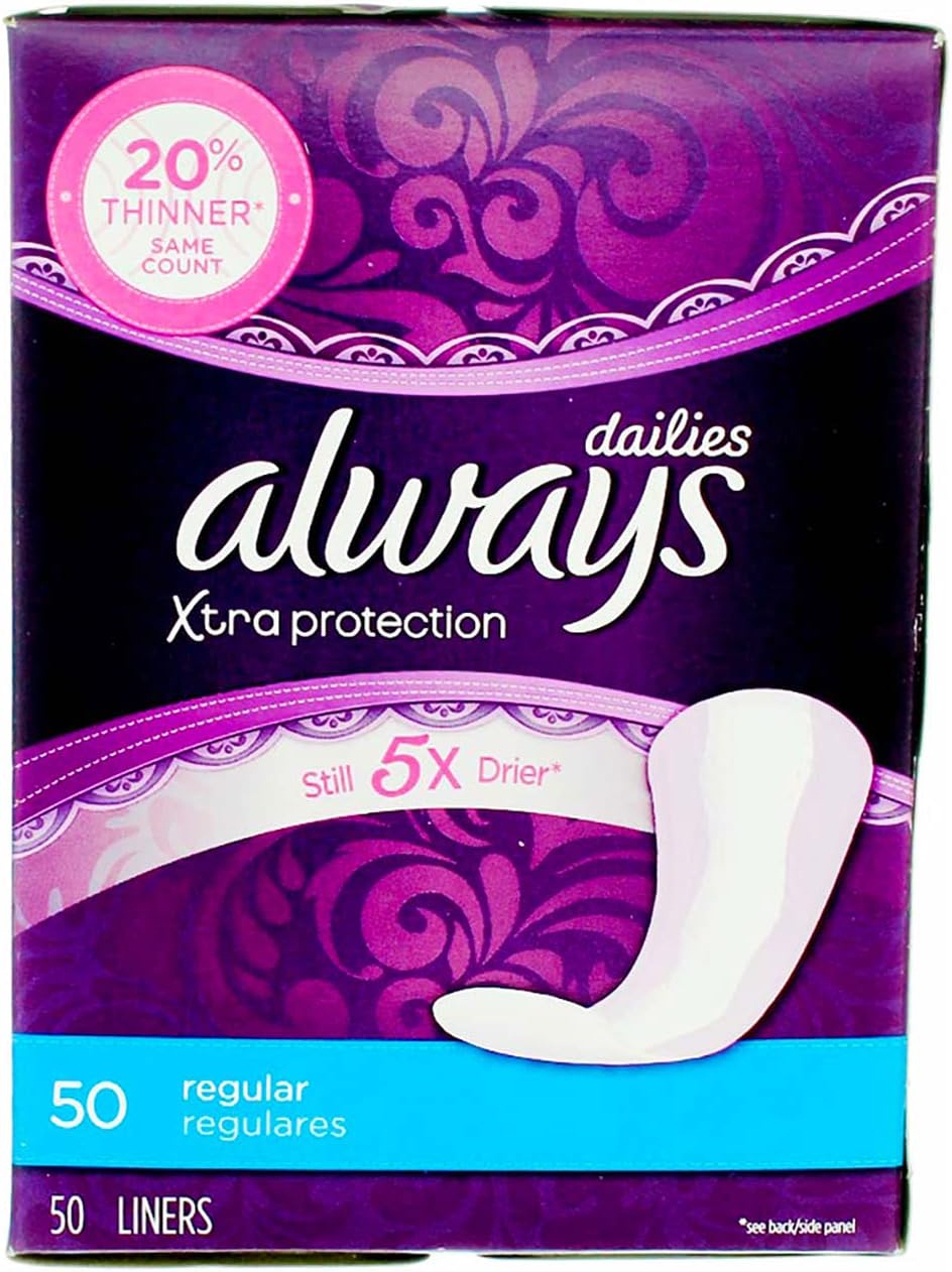 Always Xtra Protection Regular Daily Liners 50 ea (Pack of 2): Health & Personal Care