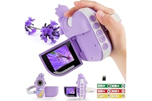 TINYLENS Dino Kids Microscope, 1000X Portable Microscope for Kids, Mini Digital Microscope with 2" Screen, Educational Science Kit Birthday Gifts, Age 4-12, 32GB TF Card Included (Purple)