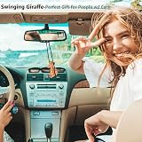 VIPbuy Handmade Wooden Swinging Giraffe Car Ornament - Car Interior Decor view 5