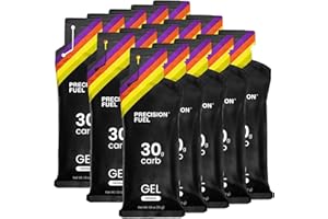 PRECISION HYDRATION Precision Fuel PF30 Energy Gels - Mild, Neutral Flavour Running Gels for Endurance Athletes, 30g Carbohydrate, Easy-to-Digest, Perfect for Running & Long-Duration Sports (Pack of 15)