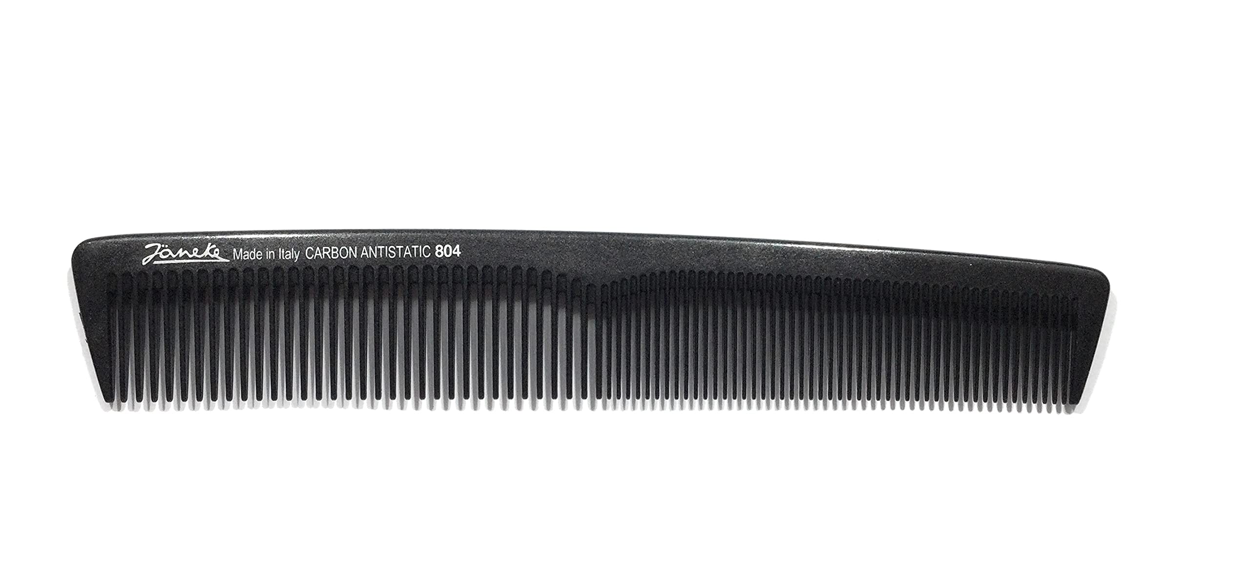 Jäneke Men's Carbon Comb 55804, 18 cm, Anti-Static, Fine & Wide Teeth, Beard Comb