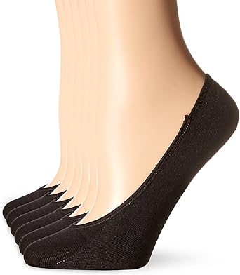 Hot Sox Women S 6 Pack Solid Invisible Liner Socks Black Shoe