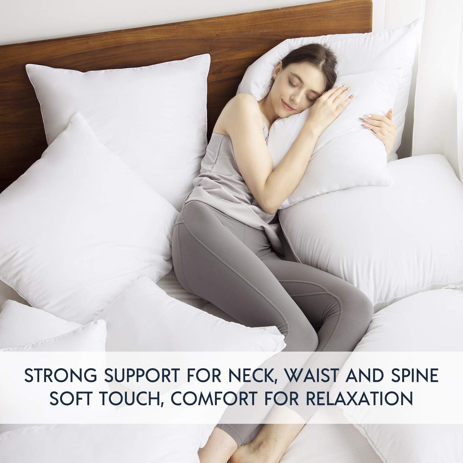 Phantoscope 20x20 Pillow Insert - Throw Pillow Insert with 100% Cotton Cover - 20 Inch Pillow Inserts Square Lumbar Pillow Stuffer - Decorative Sofa Couch Throw Pillows: Home & Kitchen