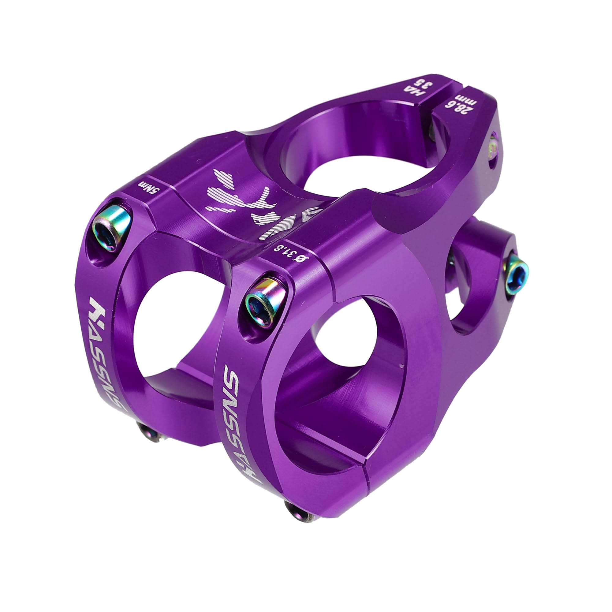 A ABSOPRO Mountain Bike Stem Handlebar 35mm Aluminium Alloy Purple