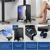 Hmseng Pc Stand Adjustable CPU Tower Stand with 4 Casters Fits Most PCs Black view 4